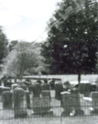 111G: Graveyard, Through Old Glass, Millville Meetinghouse