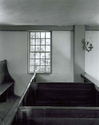 113T: Pews, Window, and Lamp, Walpole Meetinghouse