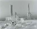 Antennas and Stage Office, in Rime Ice, at Dawn