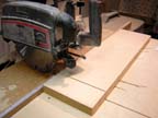Cutting the wood to approximate length