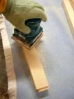 Using the power sander